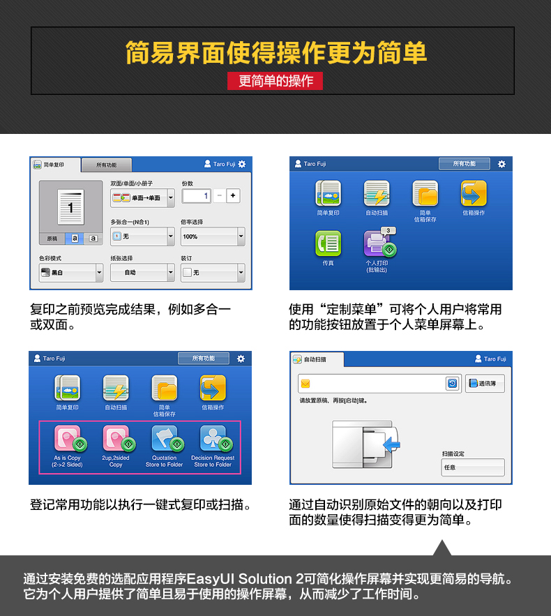 界面简易使操作更简单-复印机租赁-易企租